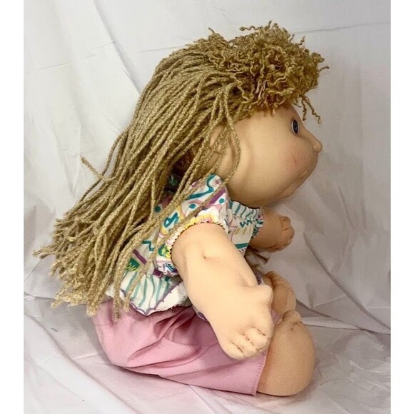 Vtg Cabbage Patch Crimp n Curl Girl Doll HASBRO 1990 1st Edition Blue Eyes Rare - Picture 8 of 9